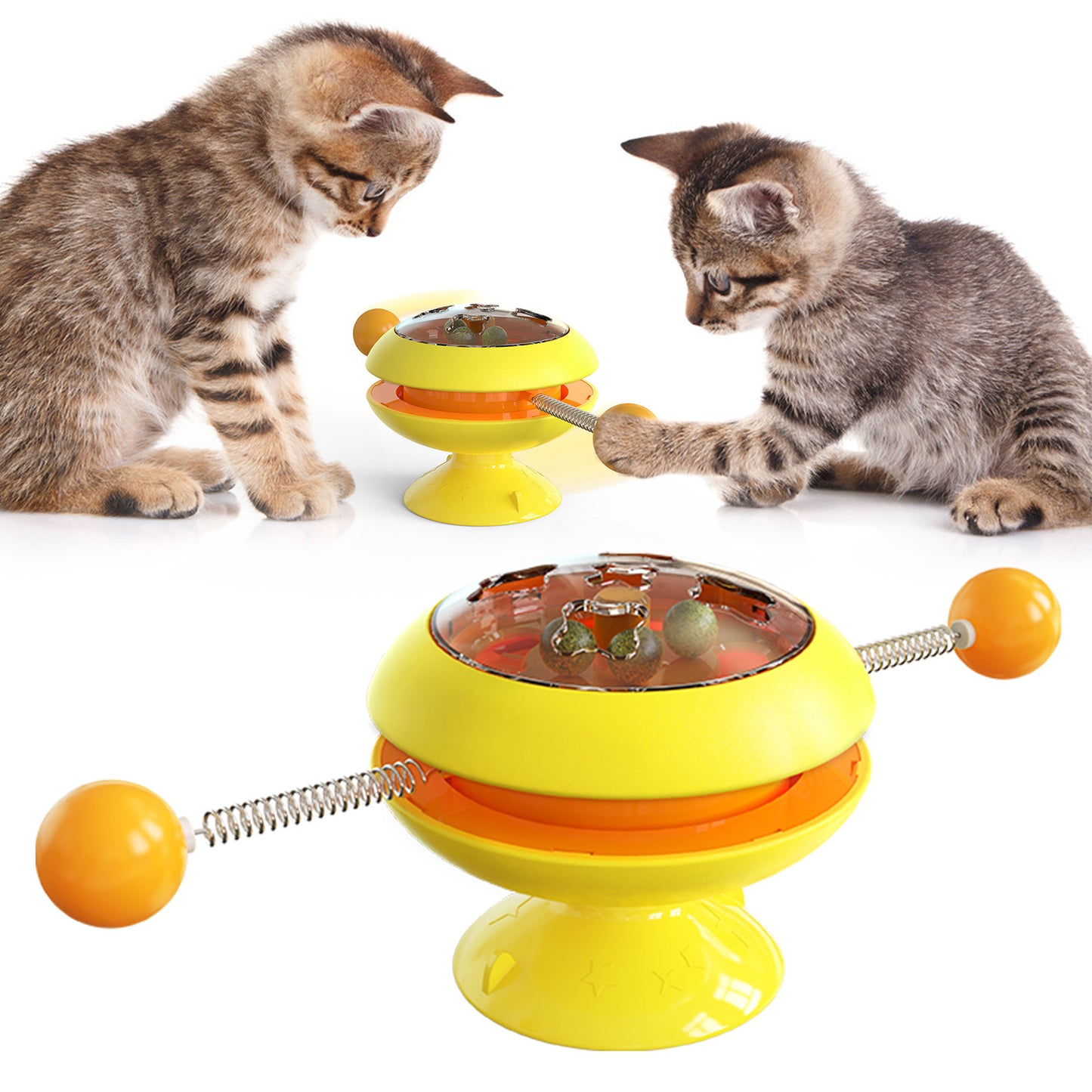 Rotatable Catnip-Infused Interactive Training Toy for Cats of All Ages