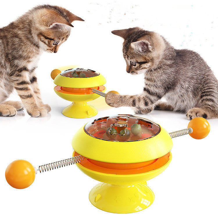 Rotatable Catnip-Infused Interactive Training Toy for Cats of All Ages