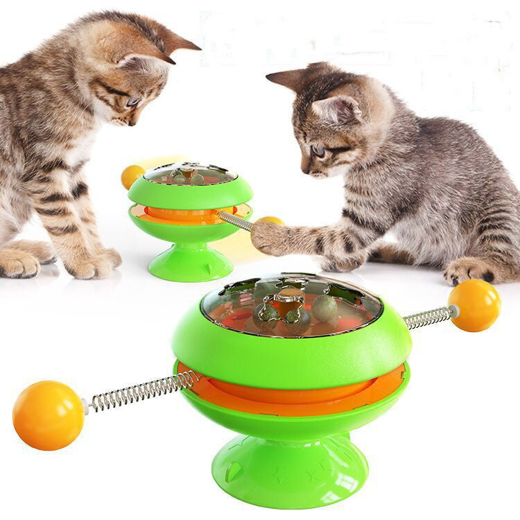 Rotatable Catnip-Infused Interactive Training Toy for Cats of All Ages