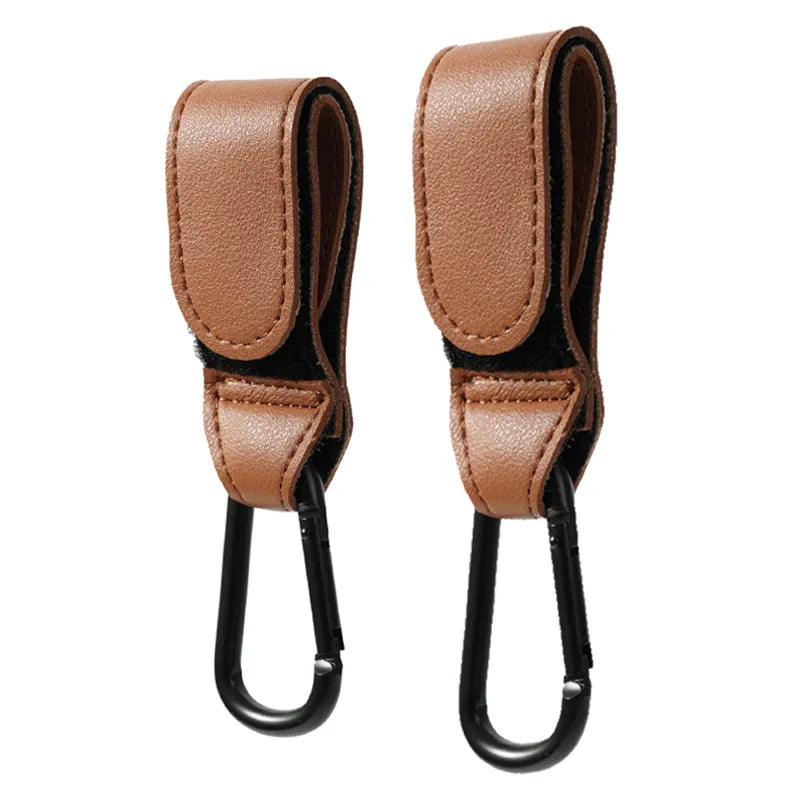 360-Degree Rotatable Leather Stroller Hooks