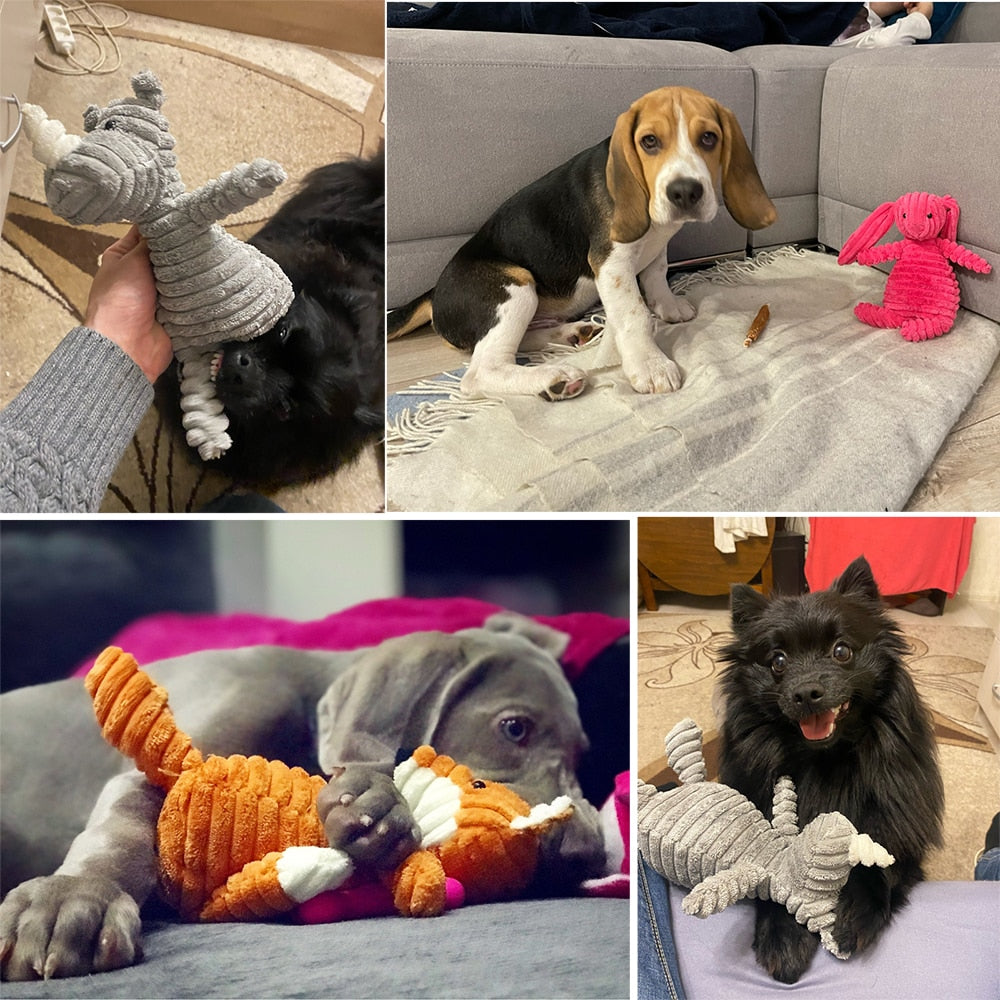 Funny Bite-Resistant Plush Dog Toys in Various Animal Shapes