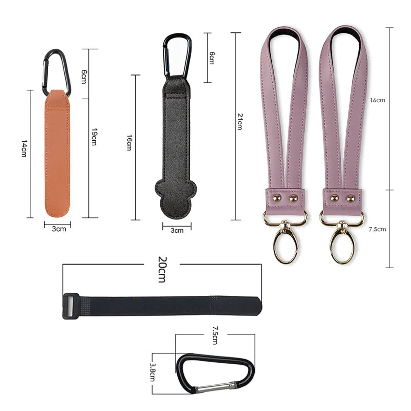 360-Degree Rotatable Leather Stroller Hooks