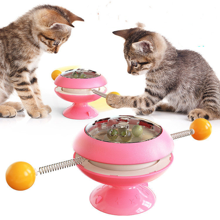Rotatable Catnip-Infused Interactive Training Toy for Cats of All Ages
