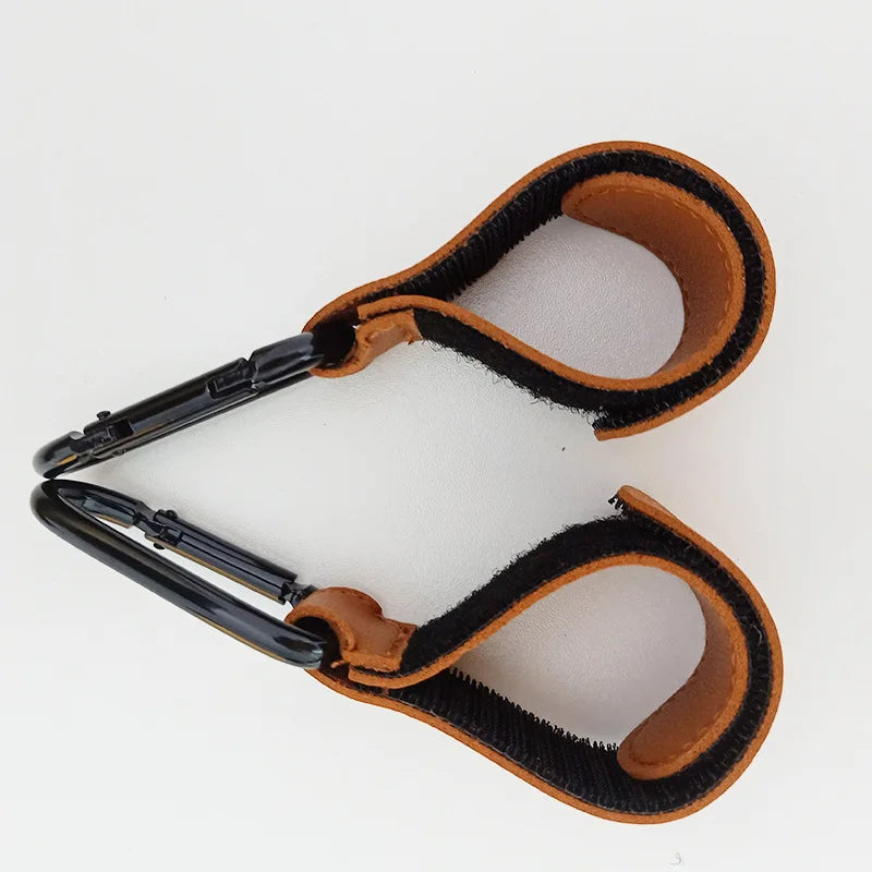 360-Degree Rotatable Leather Stroller Hooks