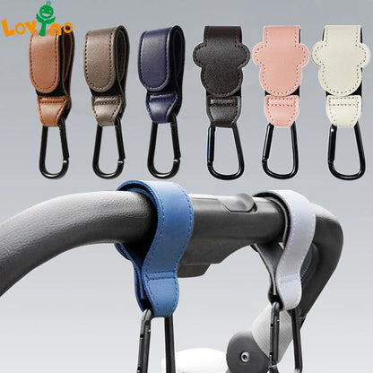 360-Degree Rotatable Leather Stroller Hooks